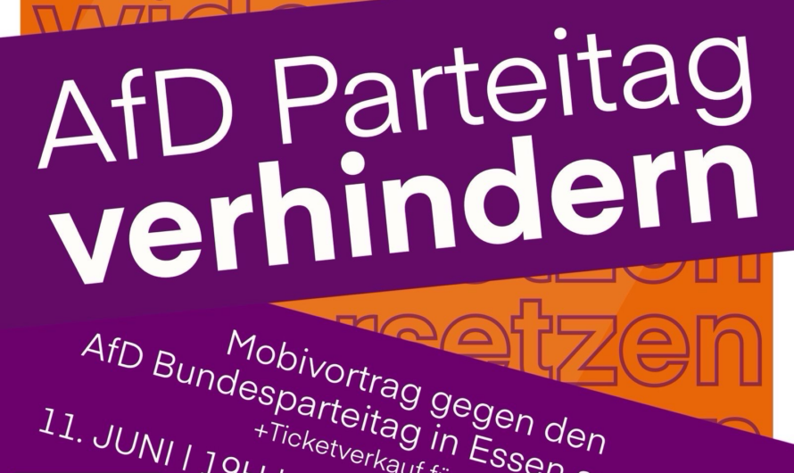 Mobivortrag & Busticket Verkauf gegen den AfD Bundesparteitag